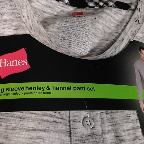 Long sleeve henley  &  flannel pant set - Picture 3 of 8